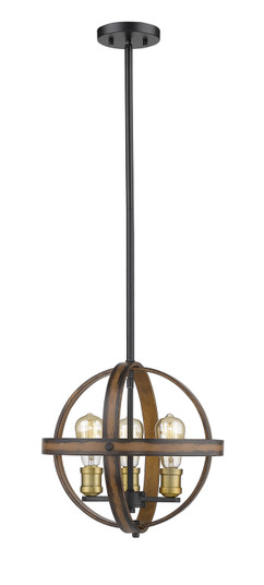 Kirkland Three Light Pendant in Rustic Mahogany (224|472B14RM)