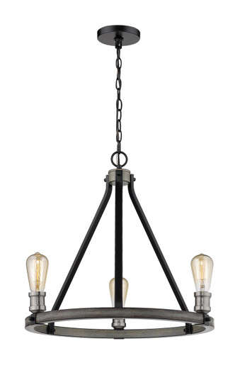 Kirkland Three Light Chandelier in Ashen Barnboard (224|4723ABB)