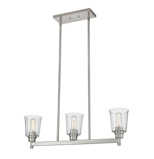 Bohin Three Light Linear Chandelier in Brushed Nickel (224|4643LBN)