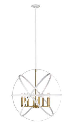 Cavallo Eight Light Chandelier in Hammered White / Olde Brass (224|46330HWHOBR)