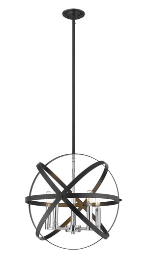 Cavallo Five Light Pendant in Hammered Black + Chrome (224|46318HBKCH)