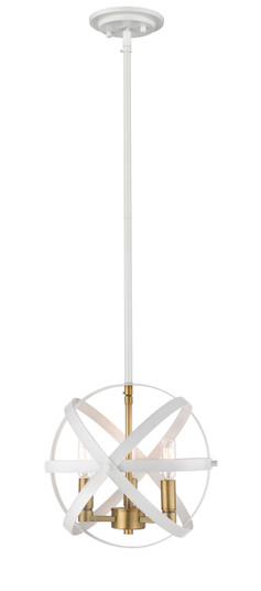 Cavallo Three Light Pendant in Hammered White / Olde Brass (224|46312HWHOBR)