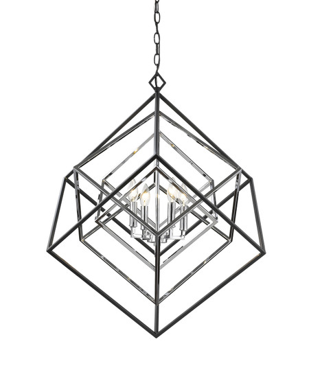 Euclid Four Light Chandelier in Chrome / Matte Black (224|4574CHMB)