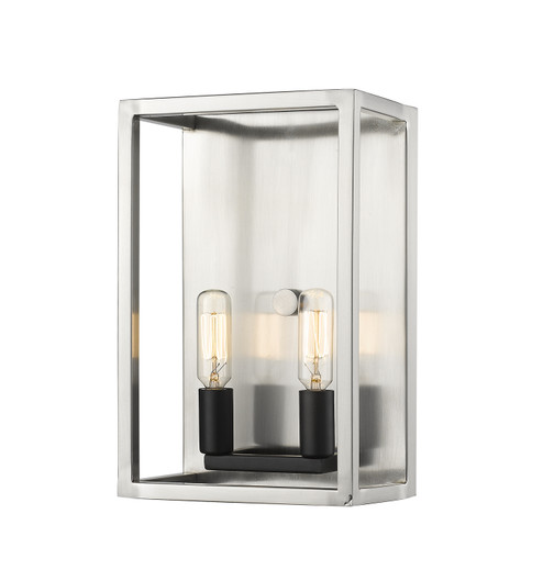 Quadra Two Light Wall Sconce in Brushed Nickel + Matte Black (224|4562SBNBK)