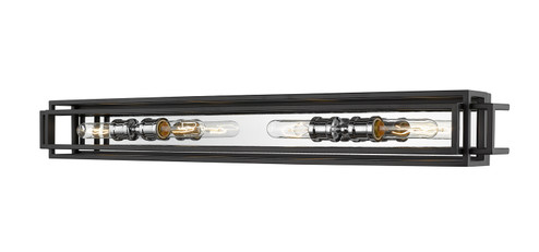 Titania Four Light Vanity in Black + Chrome (224|4544VBKCH)