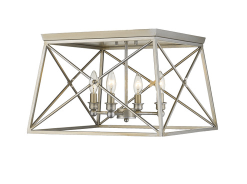Trestle Four Light Flush Mount in Antique Silver (224|447F18AS)