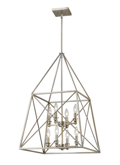 Trestle Eight Light Chandelier in Antique Silver (224|4478AS)