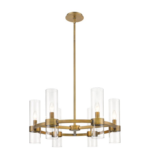 Datus Six Light Chandelier in Rubbed Brass (224|40086RB)