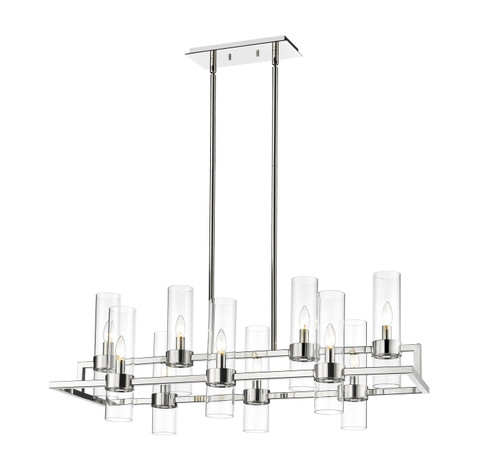 Datus Ten Light Linear Chandelier in Polished Nickel (224|400810PN)