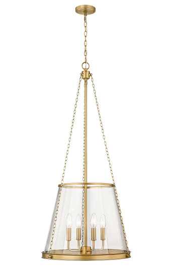 Prescott Four Light Pendant in Rubbed Brass (224|341P18RB)
