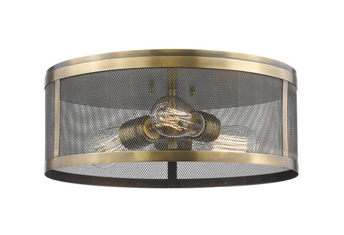 Meshsmith Three Light Flush Mount in Natural Brass (224|331F14NB)