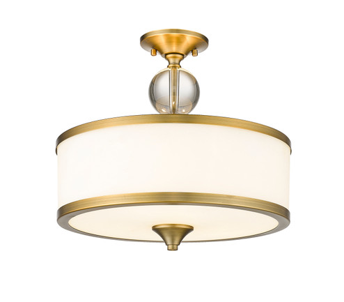 Cosmopolitan Three Light Semi Flush Mount in Heritage Brass (224|307SFHBR)