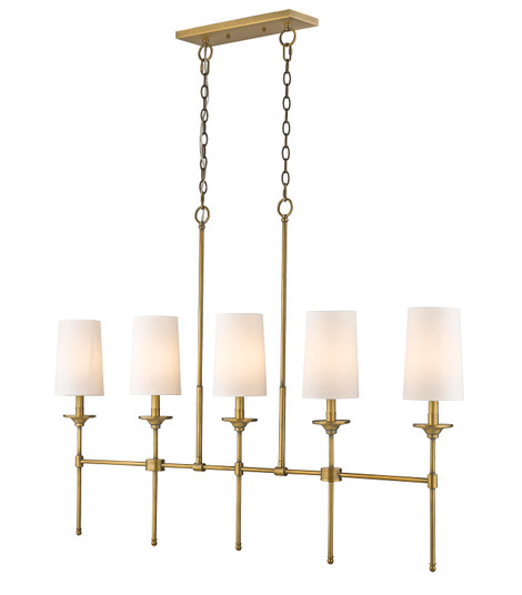 Emily Five Light Linear Chandelier in Rubbed Brass (224|30335LRB)