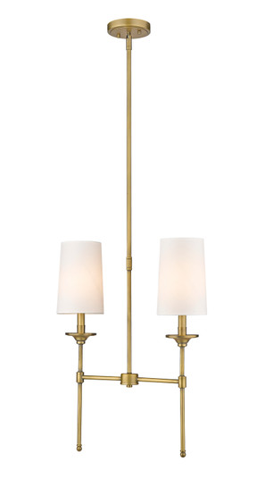 Emily Two Light Linear Chandelier in Rubbed Brass (224|30332LRB)