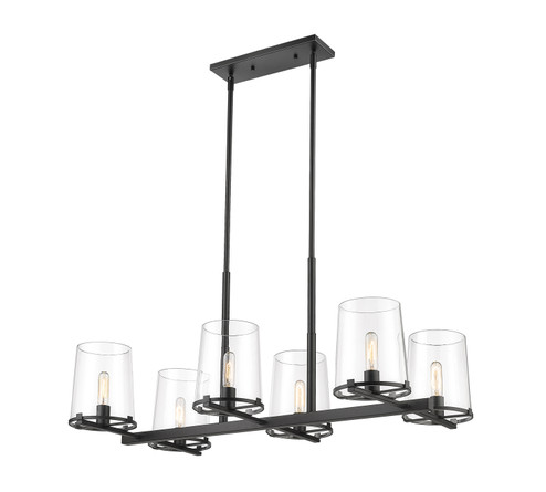 Callista Six Light Linear Chandelier in Matte Black (224|30326LMB)