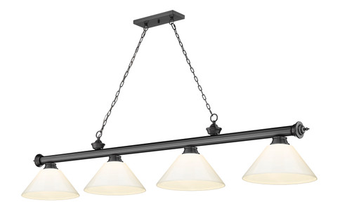 Cordon Four Light Billiard in Bronze Plate (224|23064BPPWH)