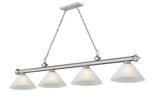 Cordon Four Light Billiard in Brushed Nickel (224|23064BNAWL14) Cordon Four Light Billiard in Brushed Nickel (224|23064BNAWL14)