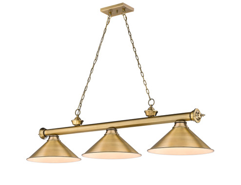 Cordon Three Light Billiard in Rubbed Brass (224|23063RBRB15)