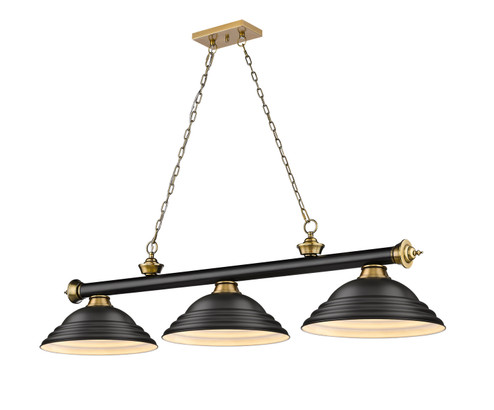 Cordon Three Light Billiard in Matte Black + Rubbed Brass (224|23063MBRBSMB)