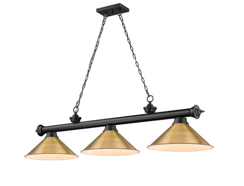 Cordon Three Light Billiard in Matte Black (224|23063MBRB15)