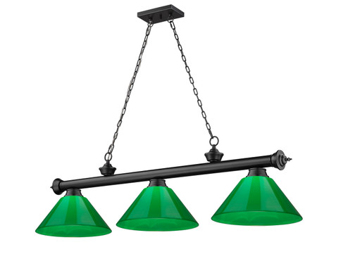 Cordon Three Light Billiard in Matte Black (224|23063MBPGR)