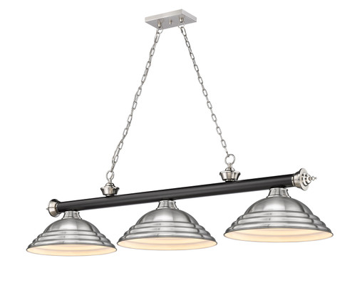 Cordon Three Light Billiard in Matte Black + Brushed Nickel (224|23063MBBNSBN)
