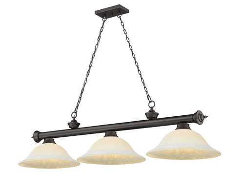 Cordon Three Light Billiard in Bronze (224|23063BRZWM16)