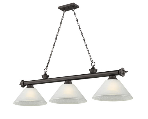 Cordon Three Light Billiard in Bronze (224|23063BRZAWL14) Cordon Three Light Billiard in Bronze (224|23063BRZAWL14)