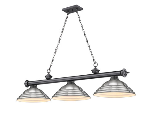 Cordon Three Light Billiard in Bronze Plate (224|23063BPSBN)