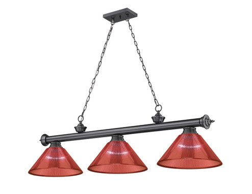 Cordon Three Light Billiard in Bronze Plate (224|23063BPPRD)