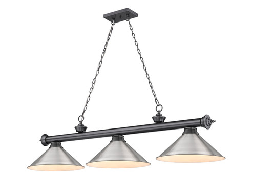 Cordon Three Light Billiard in Bronze Plate (224|23063BPBN15)