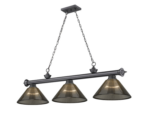 Cordon Three Light Billiard in Bronze Plate (224|23063BPARS)