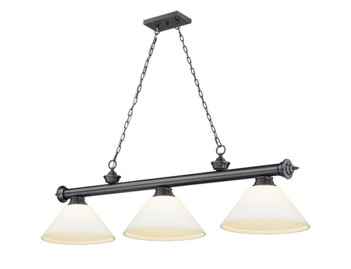 Cordon Three Light Billiard in Bronze Plate (224|23063BPAMO14)
