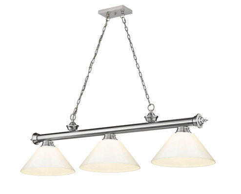 Cordon Three Light Billiard in Brushed Nickel (224|23063BNPWH)