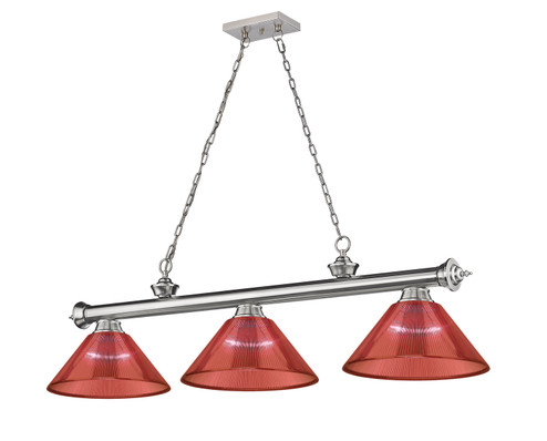 Cordon Three Light Billiard in Brushed Nickel (224|23063BNPRD)