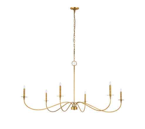 Arrington Six Light Chandelier in Rubbed Brass (224|230163RB)