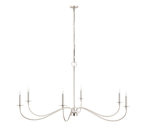 Arrington Six Light Chandelier in Polished Nickel (224|230163PN) Arrington Six Light Chandelier in Polished Nickel (224|230163PN)