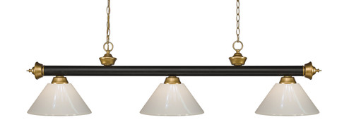 Riviera Three Light Billiard in Bronze + Satin Gold (224|2003BRZSGPWH)