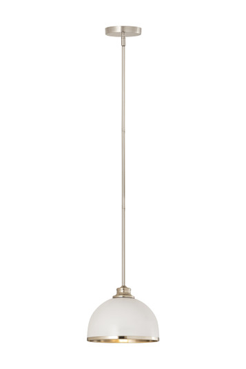 Landry One Light Pendant in Matte White / Brushed Nickel (224|1004P10MWBN)