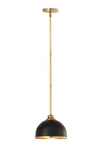 Landry One Light Pendant in Matte Black + Rubbed Brass (224|1004P10MBRB)