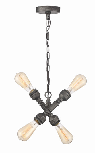 Peg Four Light Pendant in Aged Iron (360|P300754AI)