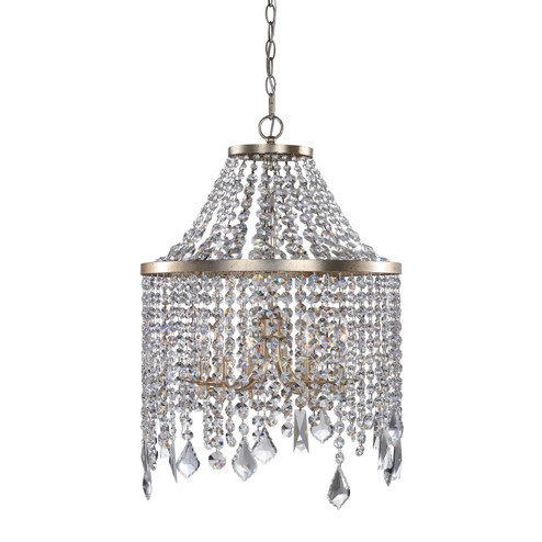 Palais Six Light Mini Chandelier in Silver Leaf w/Antique Gold (360|MC200106SLAGV)