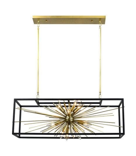 Burst Ten Light Chandelier in Aged Brass (360|CD1048910AGBMBK)