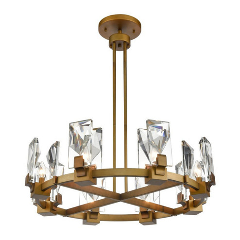 Horizon Eight Light Chandelier in Aged Brass (360|CD103468AGB)