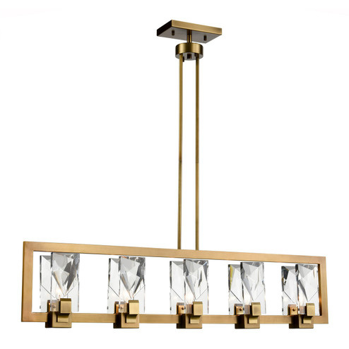 Horizon Five Light Chandelier in Aged Brass (360|CD103445AGB)