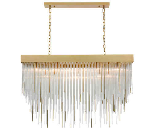 Waterfall 17 Light Chandelier in Aged Brass (360|CD1033017AGB)