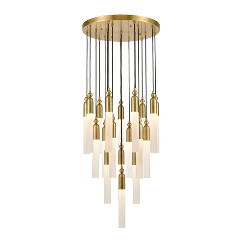 Fusion 19 Light Chandelier in Aged Brass (360|CD1032019AGB)