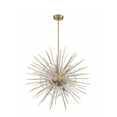 Flare Eight Light Chandelier in Aged Brass (360|CD102668AGB)