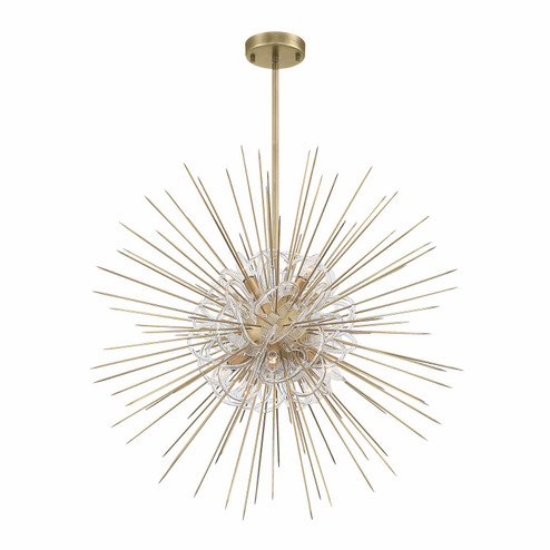Flare Ten Light Chandelier in Aged Brass (360|CD1026410AGB)