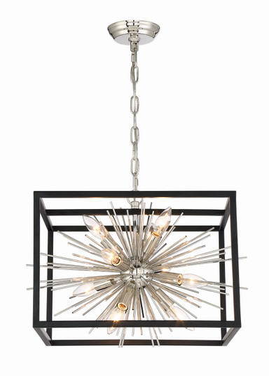 Burst Ten Light Chandelier in Polished Nickel (360|CD1022210PNMBK)